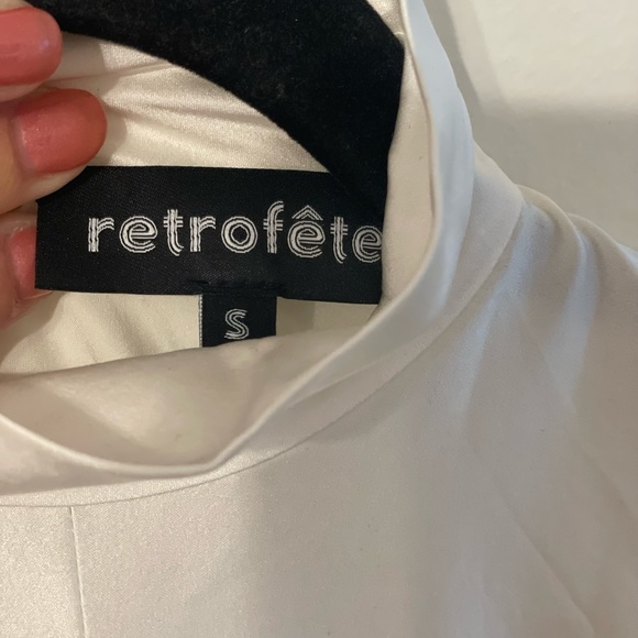 Retrofete Barbara Satin Silk Pleated Keyhole Dress - Picture 6 of 7